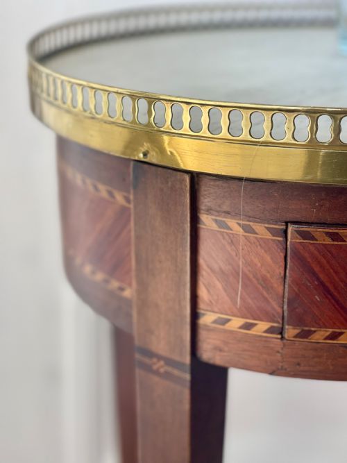 ANTIQUE FRENCH MARBLE OCCASIONAL TABLE - ADDITIONAL PHOTO 2