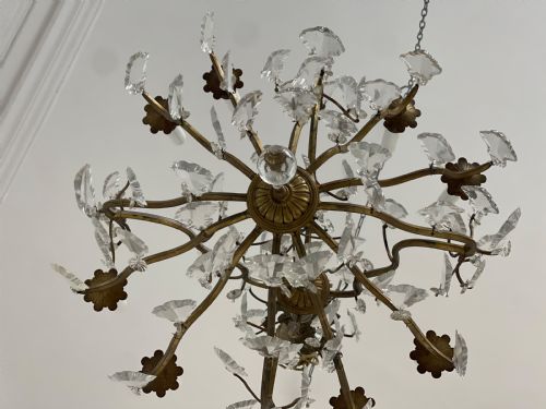 LARGE ANTIQUE FRENCH CAGE CHANDELIER - ADDITIONAL PHOTO 1