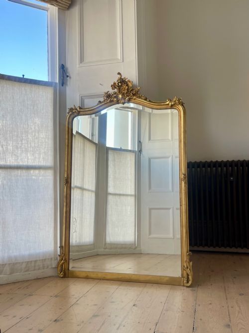 ANTIQUE FRENCH GILT LOUIS XV MIRROR BEVELLED GLASS - ADDITIONAL PHOTO 2