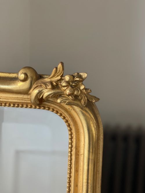 ANTIQUE FRENCH GILT LOUIS XV MIRROR BEVELLED GLASS - ADDITIONAL PHOTO 5