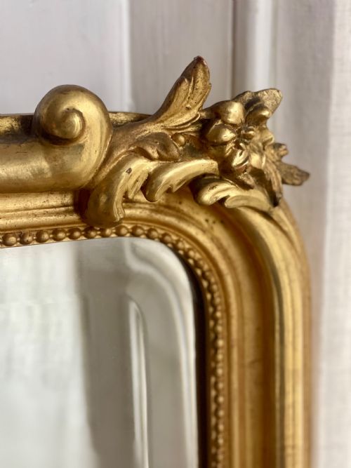 ANTIQUE FRENCH GILT LOUIS XV MIRROR BEVELLED GLASS - ADDITIONAL PHOTO 9