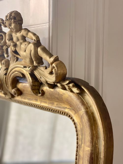 19TH CENTURY FRENCH GILT CHERUBS MIRROR - ADDITIONAL PHOTO 6