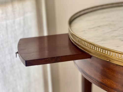 ANTIQUE FRENCH ROUND BOUILLOTTE MARBLE TABLE - ADDITIONAL PHOTO 5