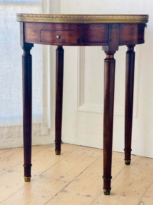 ANTIQUE FRENCH ROUND BOUILLOTTE MARBLE TABLE - ADDITIONAL PHOTO 8