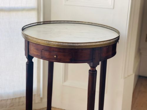 ANTIQUE FRENCH ROUND BOUILLOTTE MARBLE TABLE - ADDITIONAL PHOTO 9
