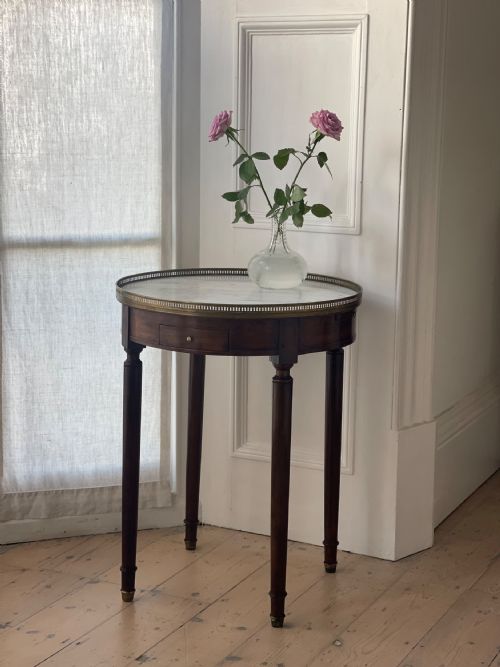 ANTIQUE FRENCH ROUND BOUILLOTTE MARBLE TABLE - ADDITIONAL PHOTO 10