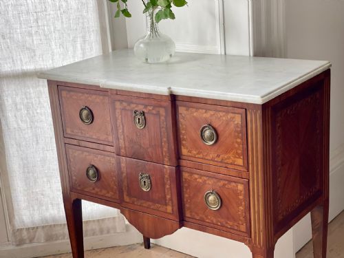 ANTIQUE FRENCH LOUIS XVI COMMODE CHEST OF DRAWERS - ADDITIONAL PHOTO 4