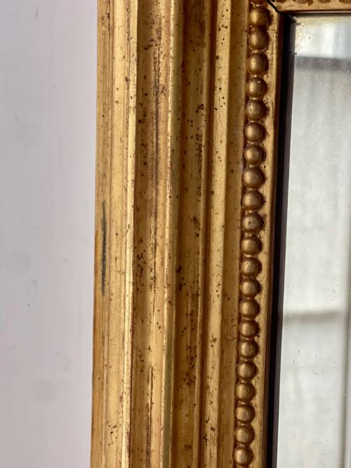 LARGE ANTIQUE FRENCH GILT MIRROR - ADDITIONAL PHOTO 2