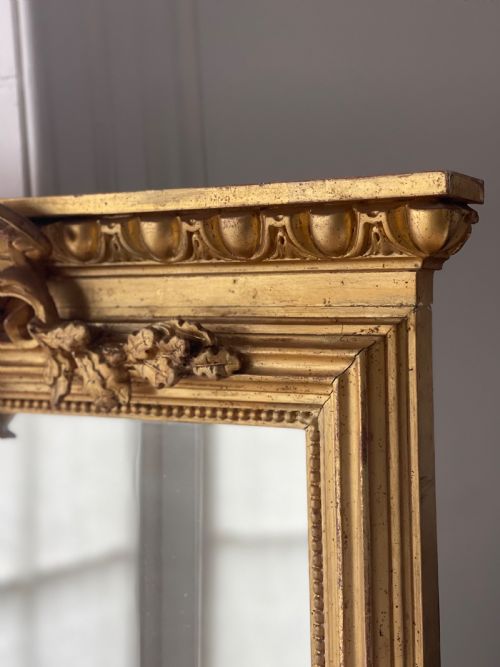 LARGE ANTIQUE FRENCH GILT MIRROR - ADDITIONAL PHOTO 7