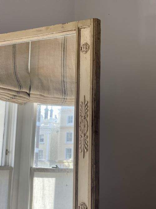 LARGE ANTIQUE FRENCH PAINTED LEANER MIRROR - ADDITIONAL PHOTO 8