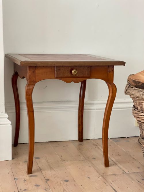 ANTIQUE FRENCH LEATHER TOP TABLE - ADDITIONAL PHOTO 7