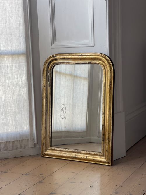 ANTIQUE FRENCH GILT LOUIS PHILIPPE MIRROR - ADDITIONAL PHOTO 1