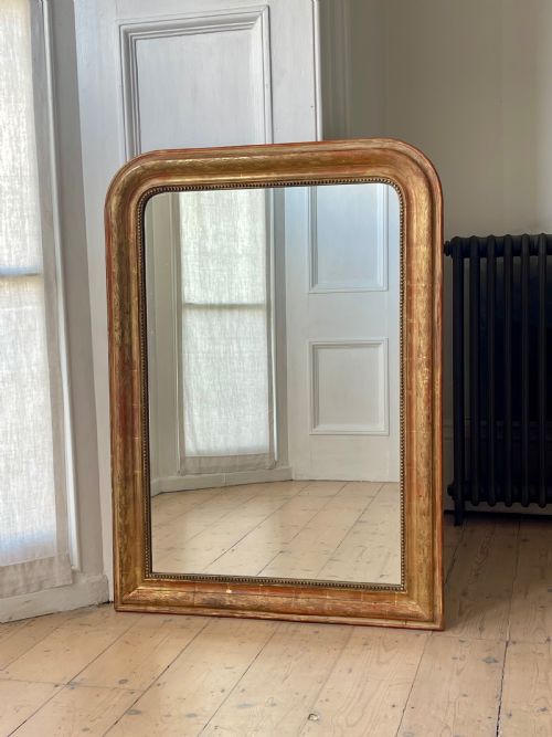 ANTIQUE FRENCH GILT LOUIS PHILIPPE MIRROR - ADDITIONAL PHOTO 3