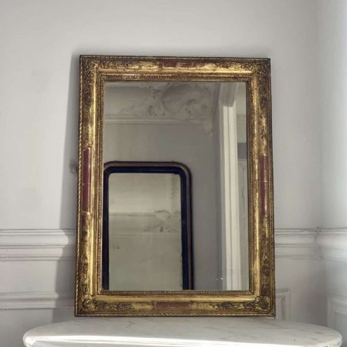 ANTIQUE FRENCH GILT RECTANGULAR MIRROR - ADDITIONAL PHOTO 8