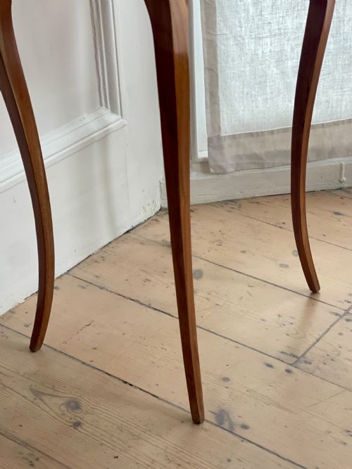 ANTIQUE FRENCH INLAID OCCASIONAL TABLE WITH MARBLE TOP - ADDITIONAL PHOTO 9