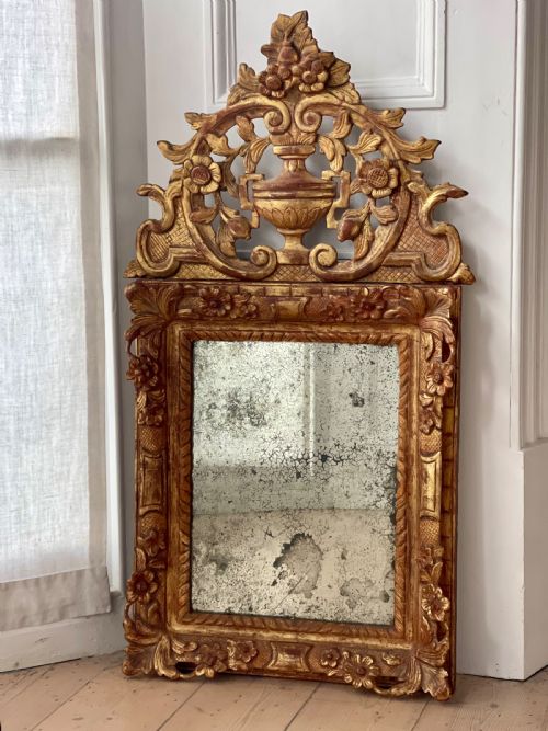 18th century french gilt marriage mirror - CATEGORY: ANTIQUE MIRRORS - DATED 18TH CENTURY