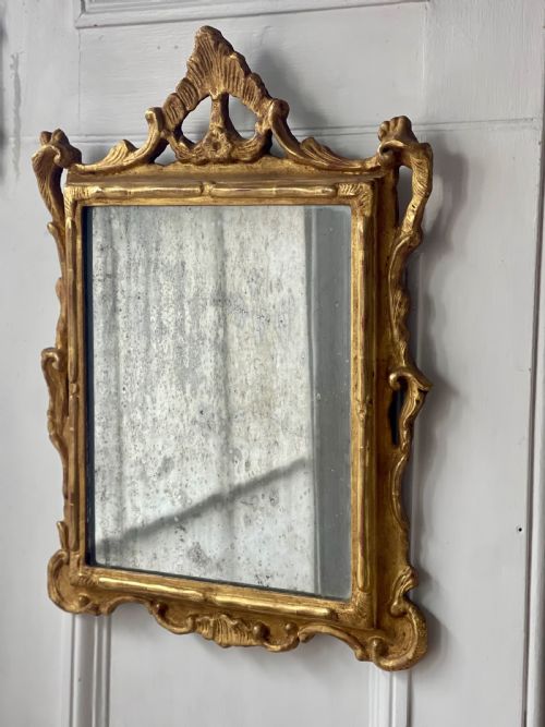 18th century french giltwood mirror mercury glass - CATEGORY: ANTIQUE MIRRORS - DATED 18TH CENTURY