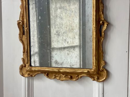 18TH CENTURY FRENCH GILTWOOD MIRROR MERCURY GLASS - ADDITIONAL PHOTO 5