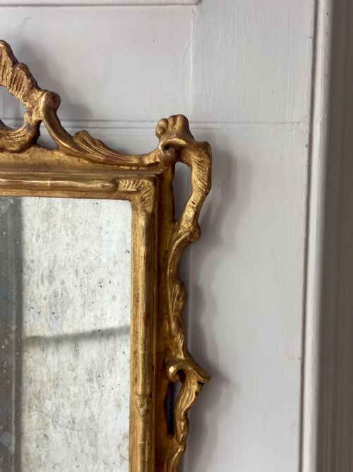 18TH CENTURY FRENCH GILTWOOD MIRROR MERCURY GLASS - ADDITIONAL PHOTO 11