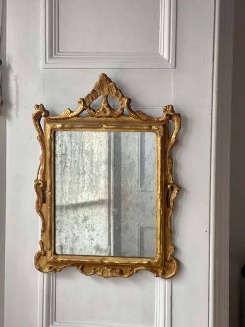 18TH CENTURY FRENCH GILTWOOD MIRROR MERCURY GLASS - ADDITIONAL PHOTO 12