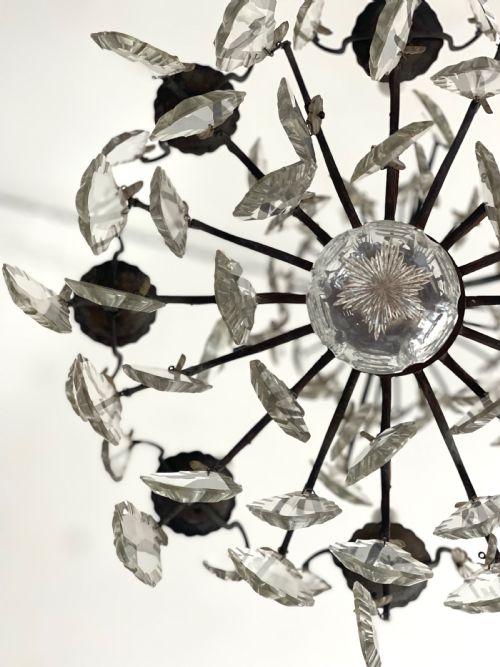 LARGE ANTIQUE FRENCH CRYSTAL CHANDELIER - ADDITIONAL PHOTO 1