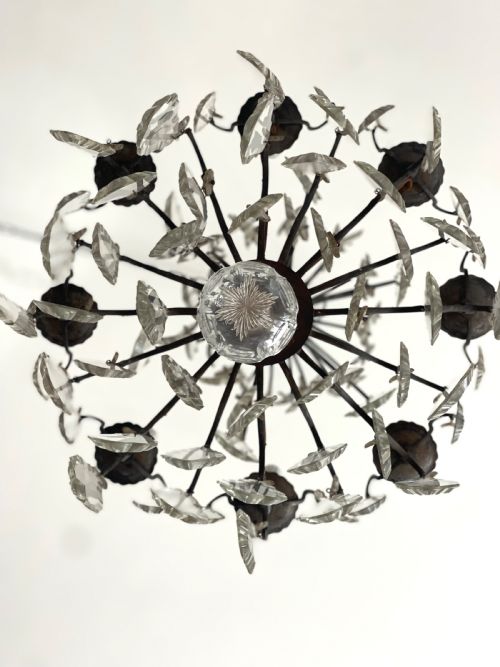 LARGE ANTIQUE FRENCH CRYSTAL CHANDELIER - ADDITIONAL PHOTO 2