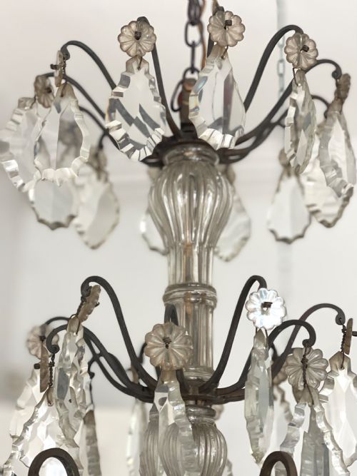 LARGE ANTIQUE FRENCH CRYSTAL CHANDELIER - ADDITIONAL PHOTO 6