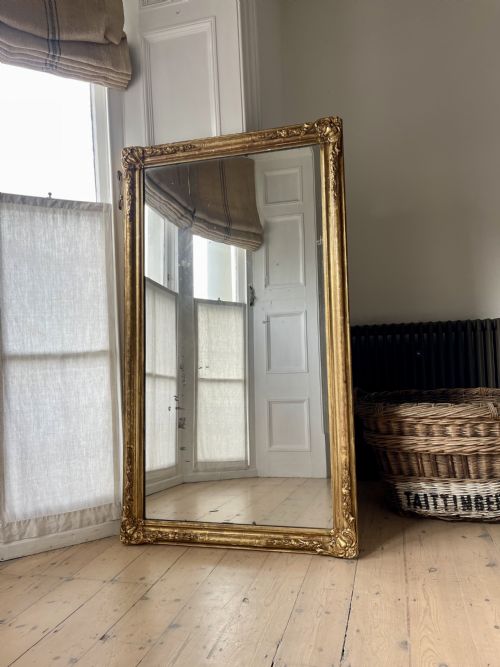 antique french gilt rectangular mirror c1800 foxed mercury glass - CATEGORY: ANTIQUE MIRRORS - DATED 19TH CENTURY