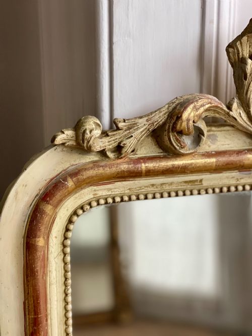 ANTIQUE FRENCH GILT AND BARE GESSO MIRROR - ADDITIONAL PHOTO 5