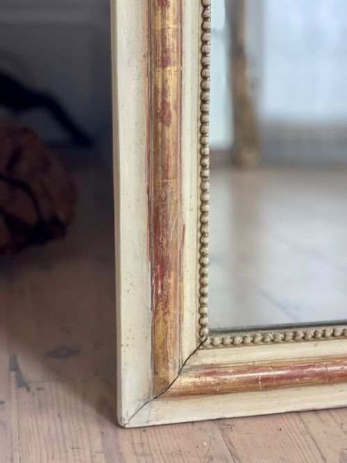 ANTIQUE FRENCH GILT AND BARE GESSO MIRROR - ADDITIONAL PHOTO 6