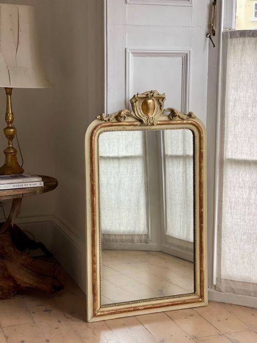 ANTIQUE FRENCH GILT AND BARE GESSO MIRROR - ADDITIONAL PHOTO 8