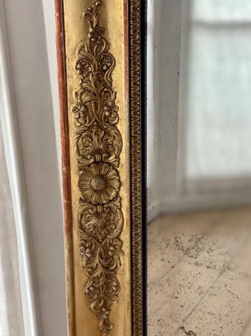 ANTIQUE FRENCH GILT MIRROR FOXED MERCURY GLASS - ADDITIONAL PHOTO 7