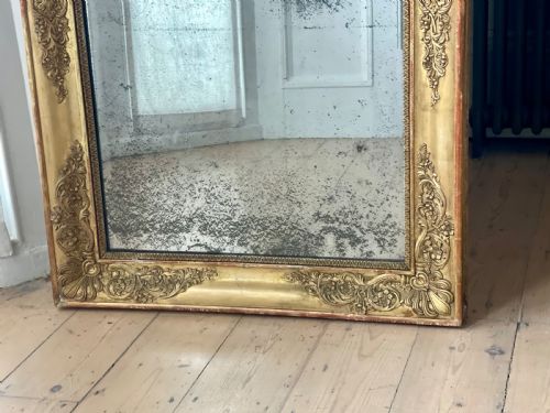 ANTIQUE FRENCH GILT MIRROR FOXED MERCURY GLASS - ADDITIONAL PHOTO 8