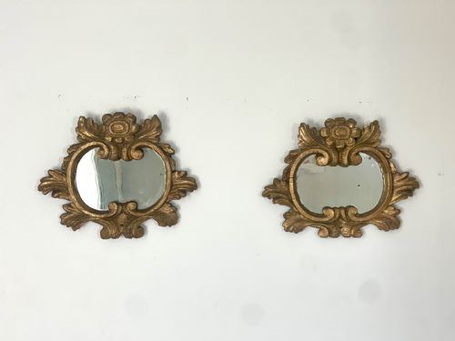 pair of 17th century french gilt wood mirrors - CATEGORY: ANTIQUE MIRRORS - DATED 17TH CENTURY