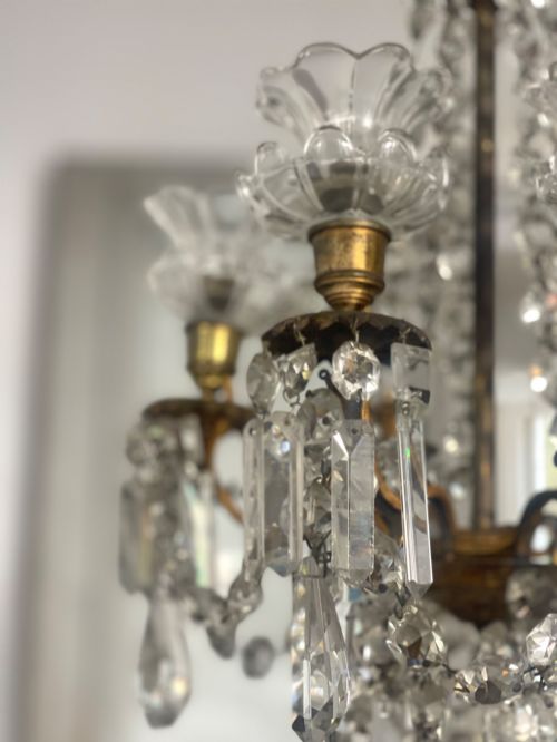 ANTIQUE FRENCH CRYSTAL CHANDELIER - ADDITIONAL PHOTO 3