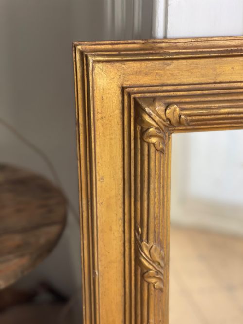 ANTIQUE FRENCH GILT MIRROR MERCURY GLASS - ADDITIONAL PHOTO 3