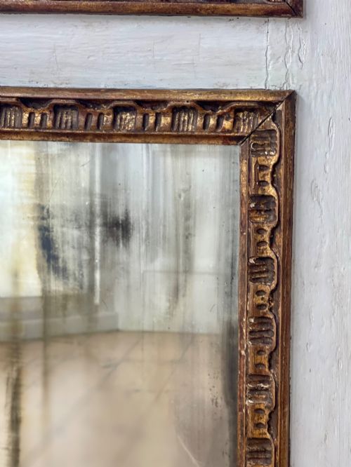 ANTIQUE FRENCH GILT AND PAINTED TRUMEAU MIRROR - ADDITIONAL PHOTO 2