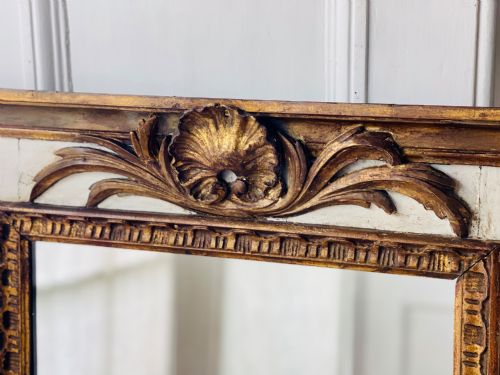 ANTIQUE FRENCH GILT AND PAINTED TRUMEAU MIRROR - ADDITIONAL PHOTO 5