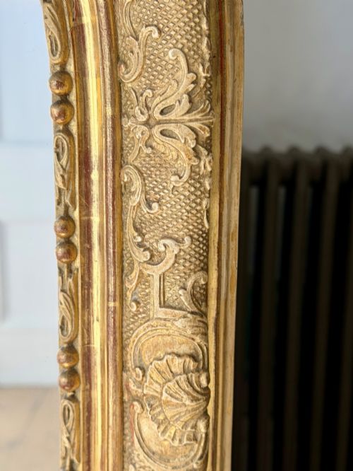 ANTIQUE FRENCH GILT MIRROR MERCURY GLASS - ADDITIONAL PHOTO 4