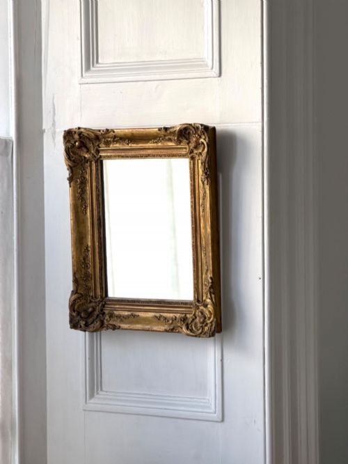 ANTIQUE FRENCH GILT RECTANGULAR MIRROR - ADDITIONAL PHOTO 2