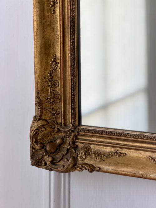 ANTIQUE FRENCH GILT RECTANGULAR MIRROR - ADDITIONAL PHOTO 4