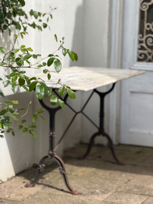 ANTIQUE FRENCH MARBLE TABLE - ADDITIONAL PHOTO 3