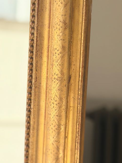 LARGE ANTIQUE FRENCH GILT MIRROR - ADDITIONAL PHOTO 8