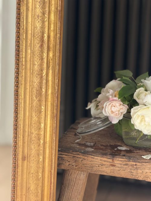 LARGE ANTIQUE FRENCH GILT MIRROR - ADDITIONAL PHOTO 9