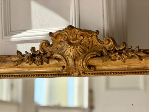 ANTIQUE FRENCH GILT LOUIS PHILIPPE MIRROR C1860 - ADDITIONAL PHOTO 3