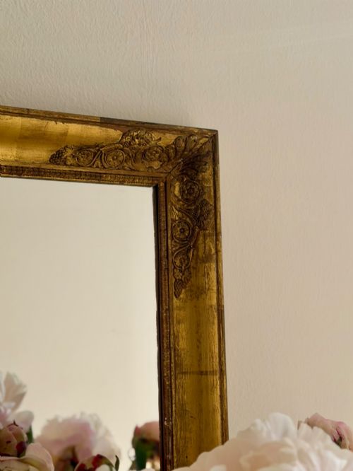 ANTIQUE FRENCH GILT RECTANGULAR MIRROR - ADDITIONAL PHOTO 2