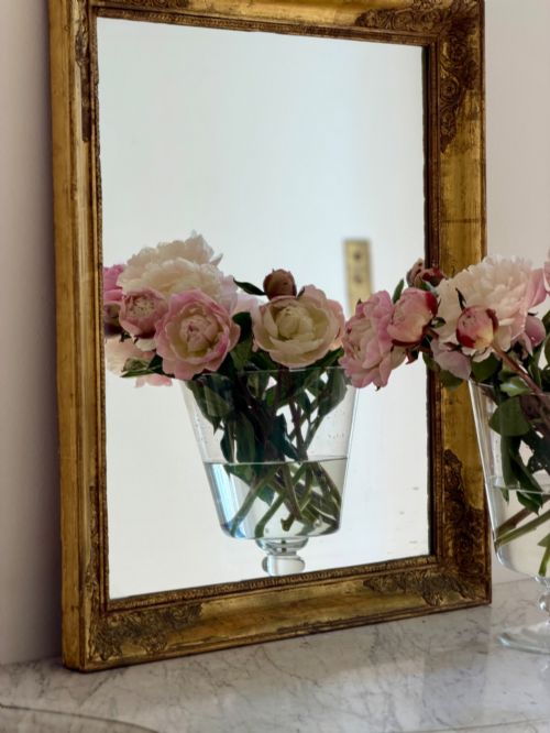 ANTIQUE FRENCH GILT RECTANGULAR MIRROR - ADDITIONAL PHOTO 4