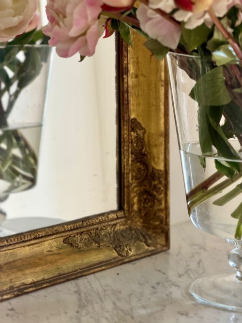 ANTIQUE FRENCH GILT RECTANGULAR MIRROR - ADDITIONAL PHOTO 6