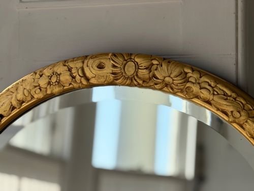 ANTIQUE FRENCH GILT ART DECO MIRROR 1927 - ADDITIONAL PHOTO 9