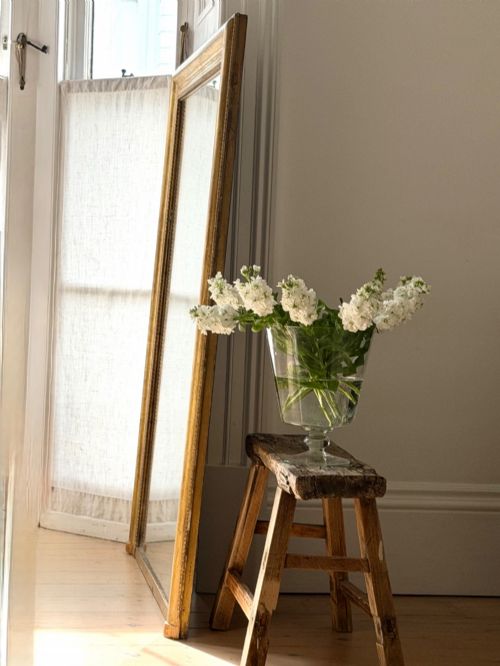 ANTIQUE FRENCH GILT BISTRO MIRROR MERCURY GLASS - ADDITIONAL PHOTO 8